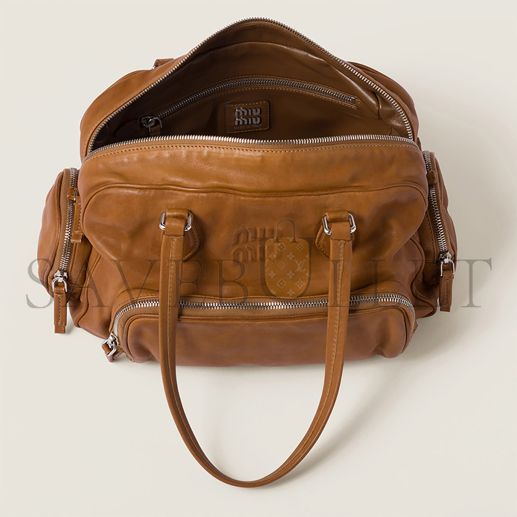 MIU MIU NAPPA LEATHER TOP-HANDLE BAG 5BB159 (32*22*14cm) MIU MIU NAPPA LEATHER TOP-HANDLE BAG 5BB159 (32*22*14cm)